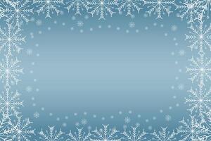 Winter snows frames. Christmas Snowflake border. Snowy frame frozen background vector