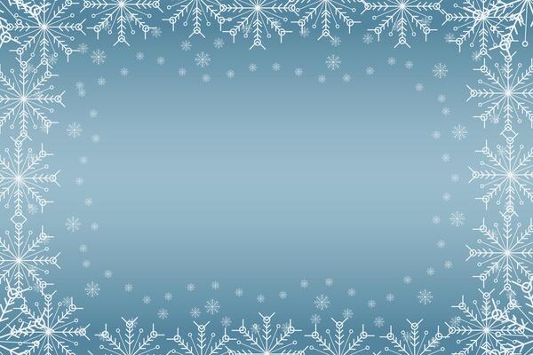 Winter snows frames. Christmas Snowflake border. Snowy frame frozen background