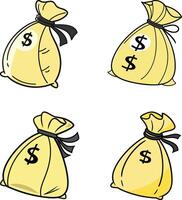 Cartoon Money Bags with Dollar Sign vector
