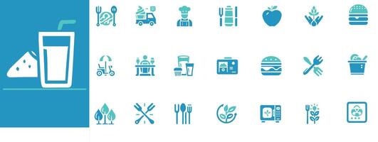 Explore vibrant food and drink sets. Perfect for menus, branding, and digital projects. Editable and versatile vector