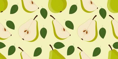 Seamless pattern with green pears vector
