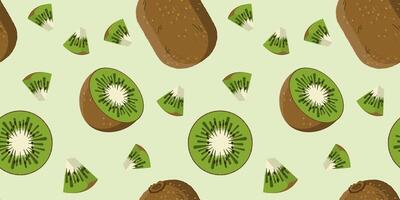 Seamless pattern with juicy kiwi vector