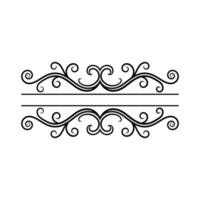 Calligraphic border divider frame design vector