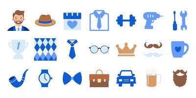 WebA collection of Father's day icons that represent various things such as a tie, a watch, a car, a cup, and a man with a mustache vector