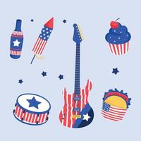4th of july Hand drawn Flat 4th of july Element vector