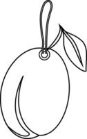 Illustration of a tag with an apricot vector