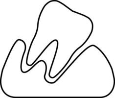 Icon of a sick tooth that falls out extraction vector