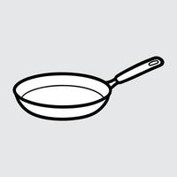 A frying pan with a handle on a white background vector