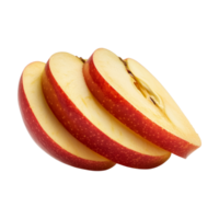 apple slices sliced in half on a transparent background png