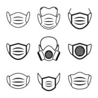 A bold and striking mask silhouette set against a clean white background, perfect for themes of mystery, theater, and intrigue. vector