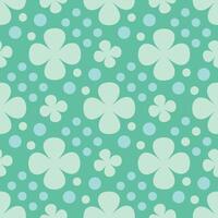 Repeating Green Clover Leaves Pattern Simple and Cheerful Design vector