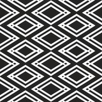 Seamless Black and White Diamond Lattice Geometric Pattern vector