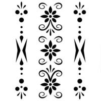 Intricate Floral Motifs in Vertical Alignment vector