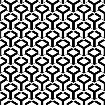 Black and White Geometric Pattern Interlocking Y-Shape Design