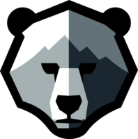 A bear head with a mountain in the background png