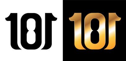 101 custom number design in black and gold vector