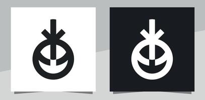 Minimalist black and white Ninja logo design vector