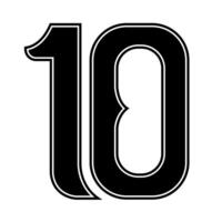 Personalized number ten. Design 10 on white background vector