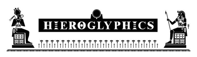 Egyptian papyrus background with kings on the left and right vector