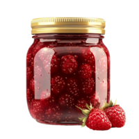 Raspberry Jam in Jar on Transparent Background png