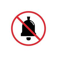 warning sign icon, no ringing of bells - warning area on round board with red line vector