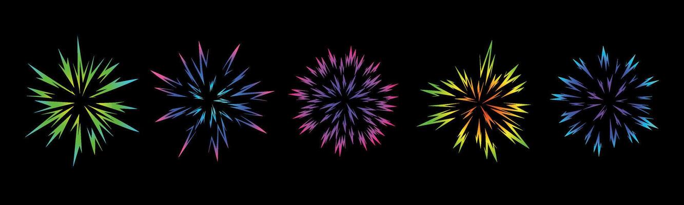 A stellar rainbow explosion in mango style. Big explosion of bomb, energy. Abstract holographic lenses, comic book style flashes. Anime. illustration.