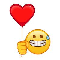 Grimace on the face with red heart baloon Large size of yellow emoji smile vector
