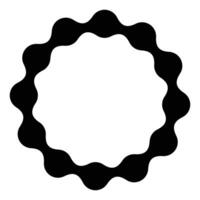 Metaball shapes round frame. Black circle border with rounded shapes. vector