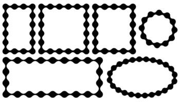 Metaball shapes frame collection. Set of square and round borders with rounded shapes. vector