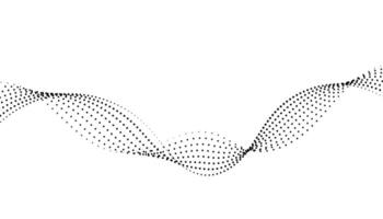 Abstract wavy halftone small dots background. Modern card or poster with dotted wave. vector