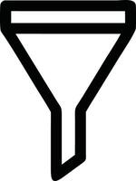 A Simple Black Funnel Icon Graphic Image Illustration for Filtering Data or Liquids vector