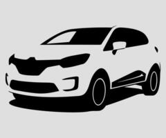 black and white simple icon of a car on a white background vector
