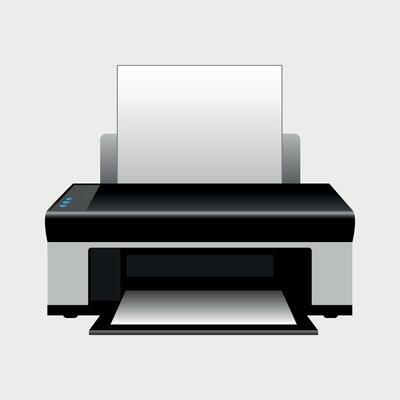 inkjet printer icon on white background