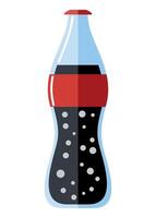 colored icon of glass bottle of soda on white background vector