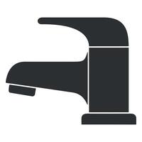 black water tap icon isolated on white background vector