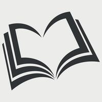 black open book icon isolated on white background vector