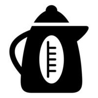 black and white simple icon of water kettle on white background vector