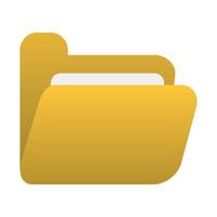 yellow computer folder icon on white background vector