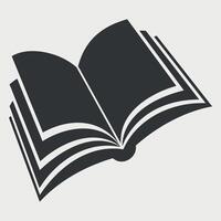 black open book icon on white background vector