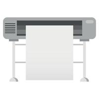 cutting plotter and wide format printer icon on white background vector