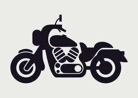 black and white simple motorcycle icon on white background vector