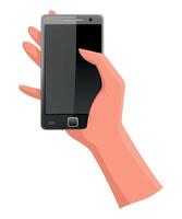color icon smartphone in hand isolated on white background vector