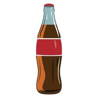 colored icon of glass bottle of soda isolated on white background vector