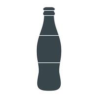 black icon of glass bottle of soda on white background vector