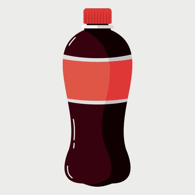colored icon of plastic soda bottle isolated on white background