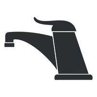 black and white water tap icon isolated on white background vector