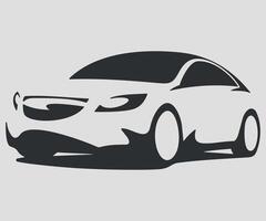 black and white simple icon silhouette of a car on a white background vector