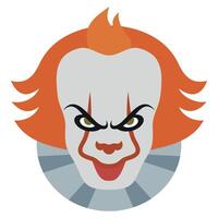 colored clown face icon on white background vector