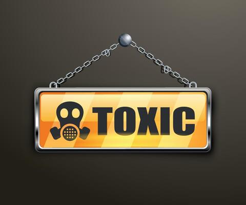 yellow sign with the inscription toxic