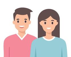 A man and woman are standing together in front of a white background vector